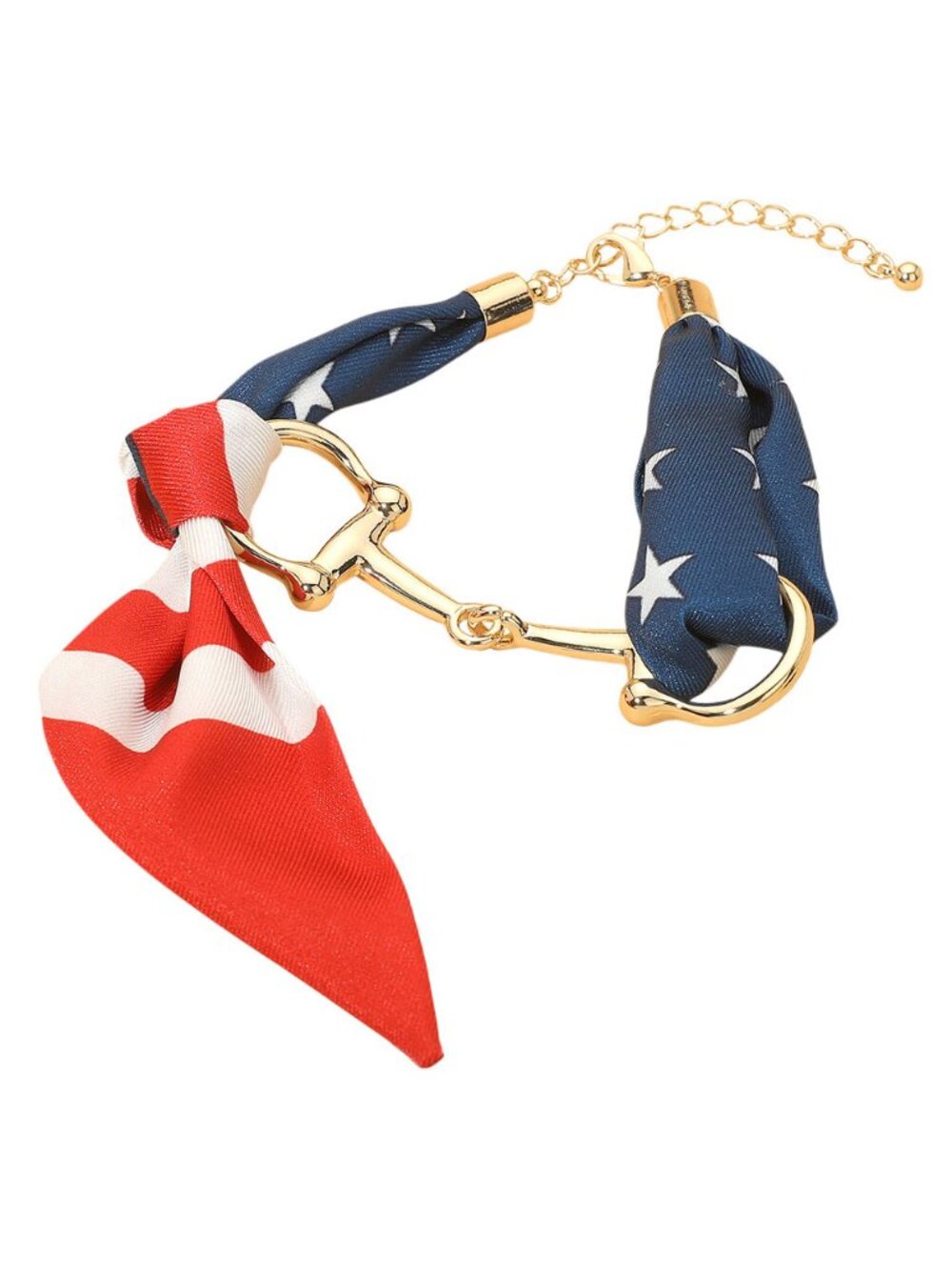 Tigerstars American USA Flag Silky Fabric Scarf Bracelet